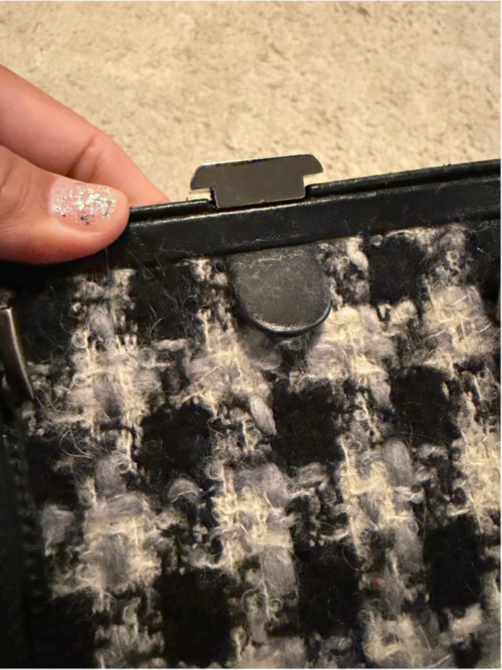 Vintage Classiques Entier tweed gingham frame bag - Picture 9 of 9